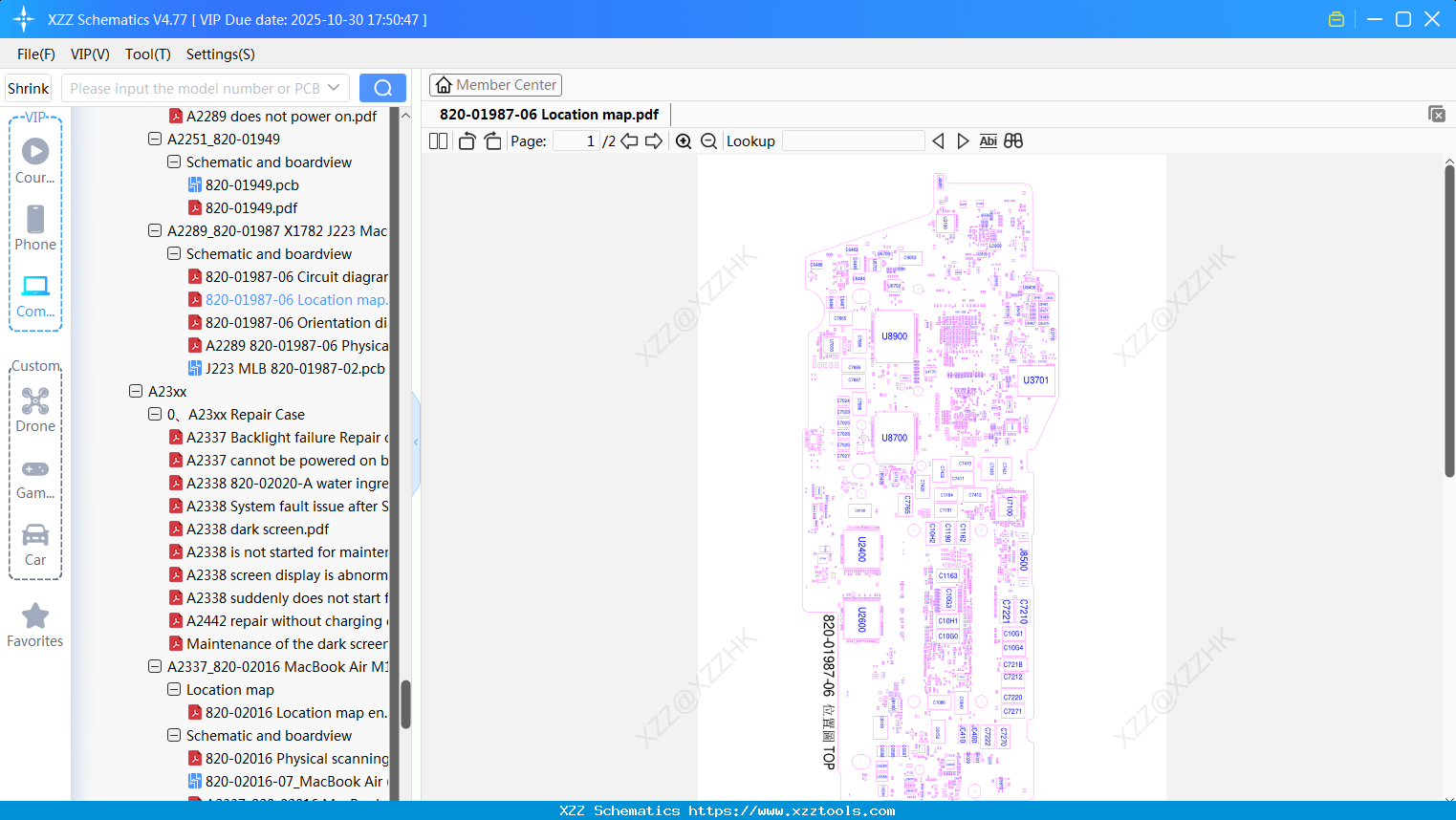 Laptop Apple 820-01987-06 Location Map